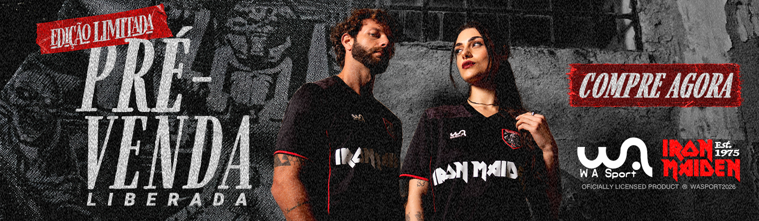 Iron Maiden 50 anos — edição limitada. Pré-venda liberada. Compre agora na W A Sport.